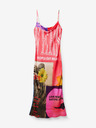 Desigual Červené dámske vzorované maxi šaty Desigual Montpellier