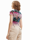 Desigual Dámske vzorované body Desigual Colibrí zelená a ružová