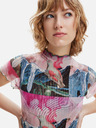 Desigual Dámske vzorované body Desigual Colibrí zelená a ružová