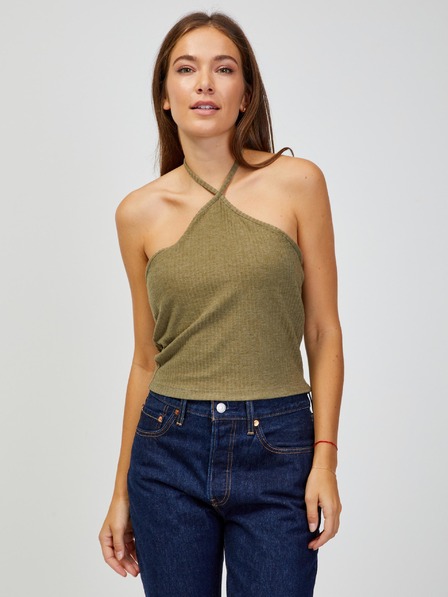 ONLY Khaki rebrované tielko ONLY Emma