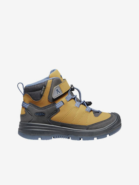 Keen Žlté detské outdoorové kožené členkové topánky Keen Redwood Mid