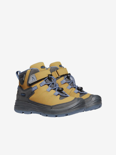 Keen Žlté detské outdoorové kožené členkové topánky Keen Redwood Mid