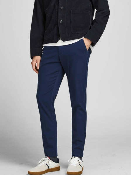 Jack & Jones Tmavomodré slim fit nohavice Jack & Jones Stollie
