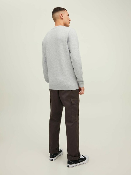 Jack & Jones Jack & Jones Otto svetlosivý rebrovaný základný sveter