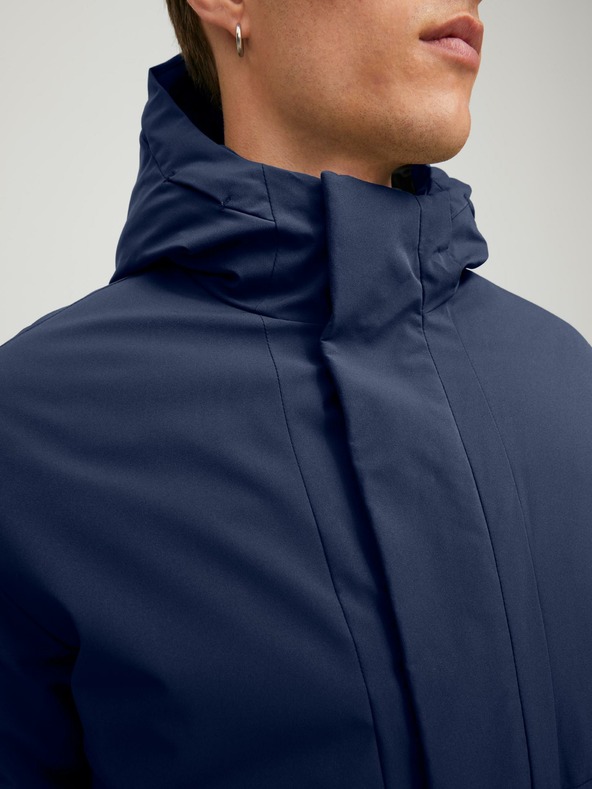 Jack & Jones Tmavomodrá bunda Jack & Jones Blatiger s kapucňou
