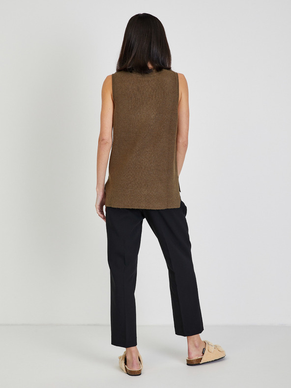 Vila VILA Ril Hnedá dámska svetrová vesta