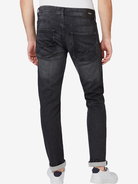 Pepe Jeans Čierne pánske džínsy rovného strihu Pepe Jeans Track