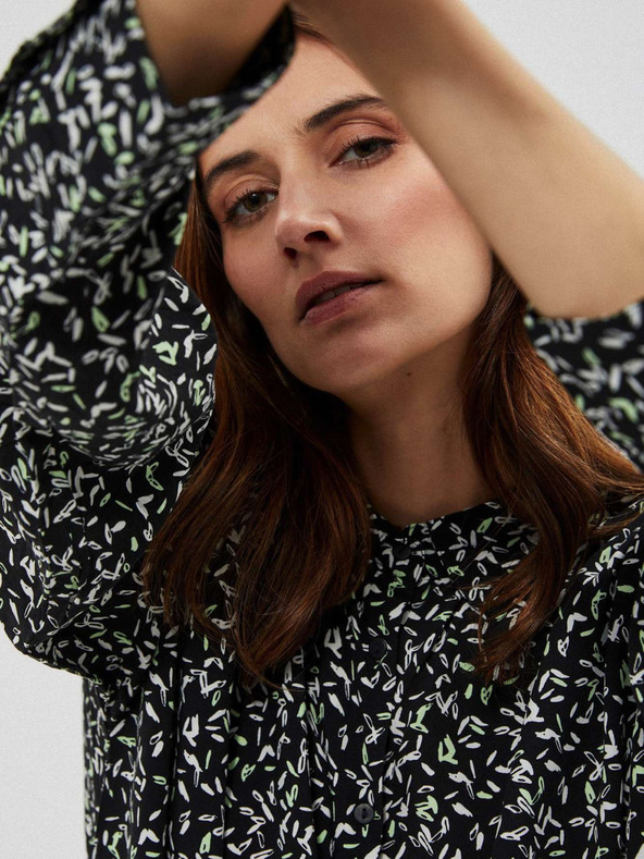 Moodo Čierne dámske tričko so vzorom Moodo