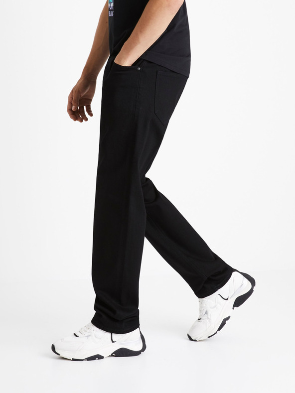 Celio Čierne pánske džínsy Celio regular fit