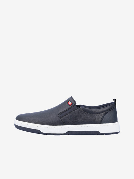 Rieker Tmavomodré pánske kožené slip on tenisky Rieker