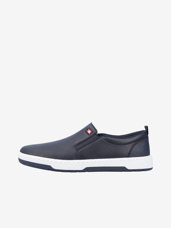 Rieker Tmavomodré pánske kožené slip on tenisky Rieker