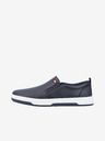 Rieker Tmavomodré pánske kožené slip on tenisky Rieker