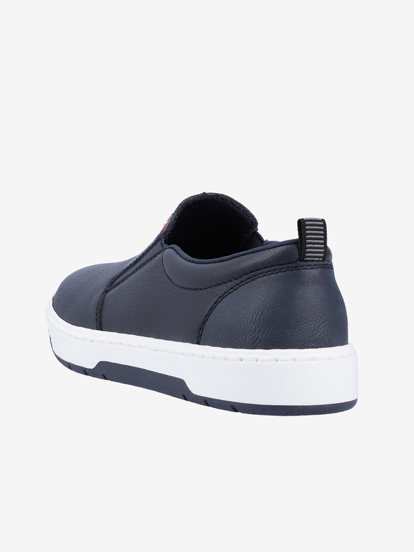 Rieker Tmavomodré pánske kožené slip on tenisky Rieker