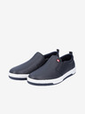 Rieker Tmavomodré pánske kožené slip on tenisky Rieker