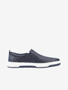 Rieker Tmavomodré pánske kožené slip on tenisky Rieker