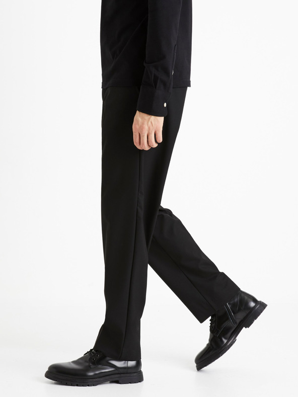 Celio Čierne pánske nohavice Celio 24H Dotape