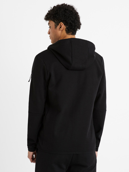 Celio Čierna pánska bunda Celio Denewyoke na zips s kapucňou