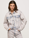 Pepe Jeans Modro-biela dámska džínsová bunda nadmernej veľkosti Pepe Jeans Turner Rose