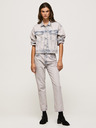 Pepe Jeans Modro-biela dámska džínsová bunda nadmernej veľkosti Pepe Jeans Turner Rose