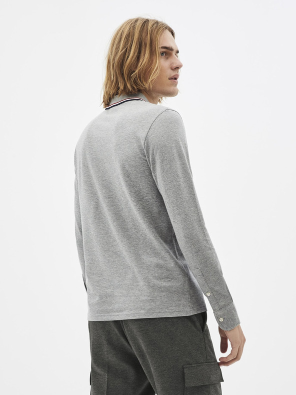 Celio Pánske sivé polo tričko Celio Necetwoml