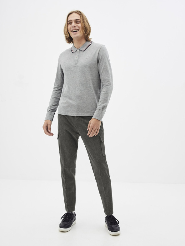 Celio Pánske sivé polo tričko Celio Necetwoml