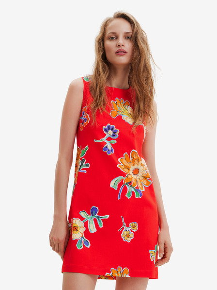 Desigual Desigual Sundance červené dámske kvetované šaty
