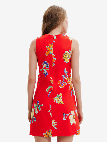Desigual Desigual Sundance červené dámske kvetované šaty