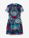 Desigual Modré dámske vzorované šaty Desigual Exeter-Lacroix