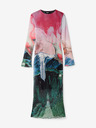 Desigual Desigual Skyline dámske zelené a ružové midi šaty bez rukávov