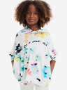 Desigual Desigual Flores biela dievčenská kvetinová mikina s kapucňou