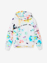 Desigual Desigual Flores biela dievčenská kvetinová mikina s kapucňou