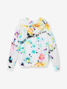 Desigual Desigual Flores biela dievčenská kvetinová mikina s kapucňou