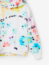 Desigual Desigual Flores biela dievčenská kvetinová mikina s kapucňou