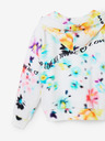 Desigual Desigual Flores biela dievčenská kvetinová mikina s kapucňou