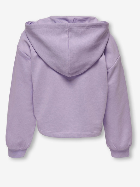 ONLY Svetlofialová dievčenská mikina so zipsom a kapucňou ONLY Feel