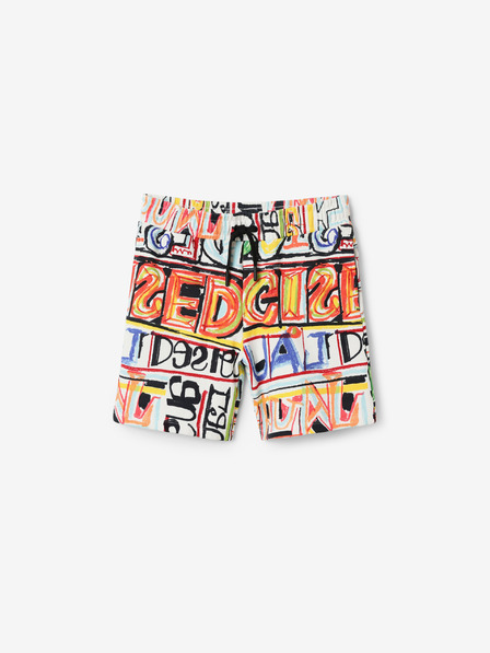 Desigual Biele chlapčenské vzorované šortky Desigual Aloha