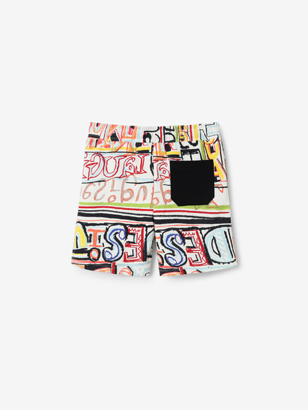 Desigual Biele chlapčenské vzorované šortky Desigual Aloha
