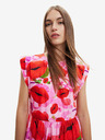 Desigual Desigual Tulip-Lacroix Ružové dámske vzorované maxi šaty