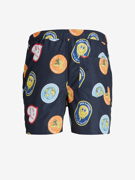 Jack & Jones Tmavomodré chlapčenské šortky s potlačou Jack & Jones Fiji