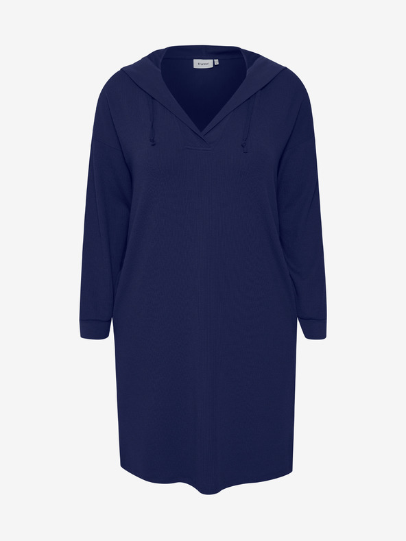 Fransa Tmavomodrá mikina s kapucňou Šaty Fransa