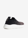 Geox Ružovo-čierne dievčenské slip on tenisky Geox