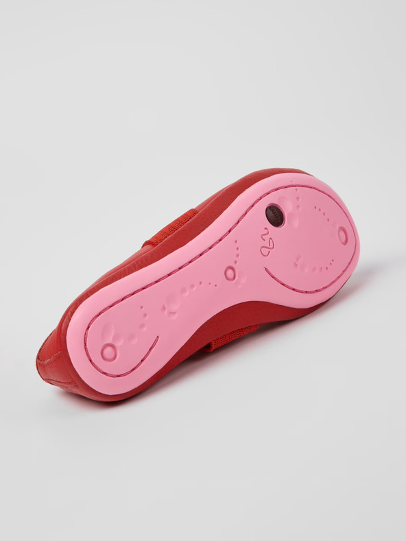 Camper Červené dievčenské kožené baleríny Camper