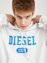 Diesel Biela pánska mikina s kapucňou Diesel