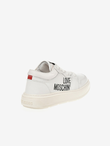 Love Moschino Biele dámske kožené tenisky Love Moschino