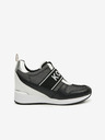 Michael Kors Čierne dámske kožené tenisky na klinoch Michael Kors Maven Slip On Trainer