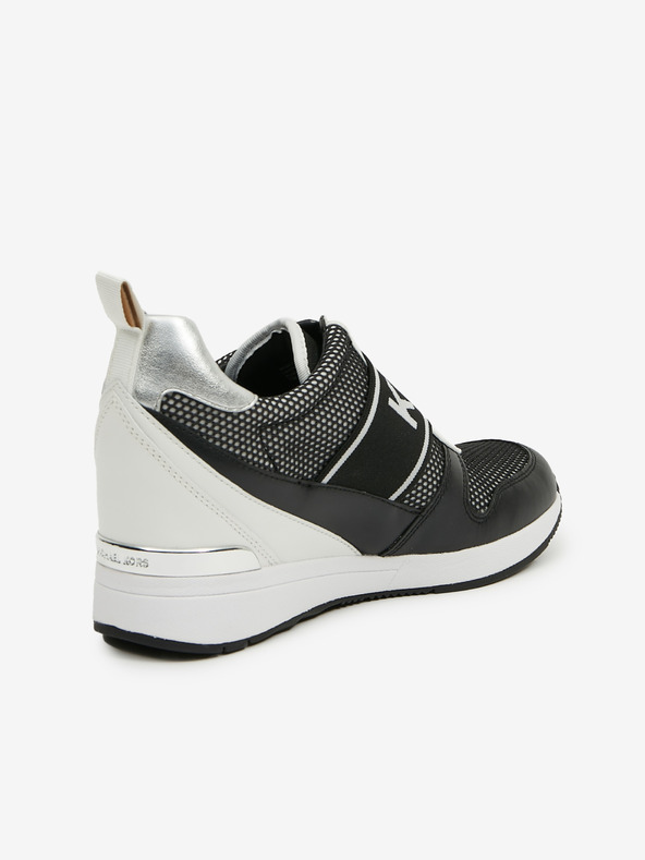 Michael Kors Čierne dámske kožené tenisky na klinoch Michael Kors Maven Slip On Trainer