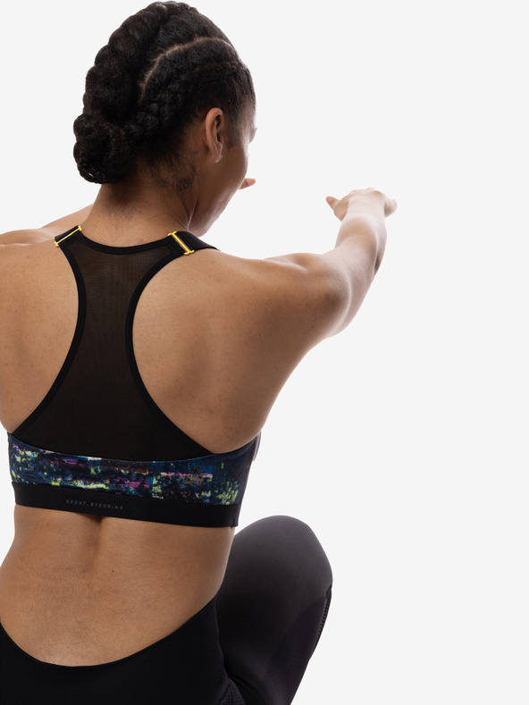 DORINA Čierna dámska vzorovaná športová podprsenka DORINA Sully
