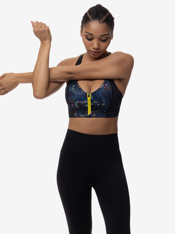 DORINA Čierna dámska vzorovaná športová podprsenka DORINA Sully