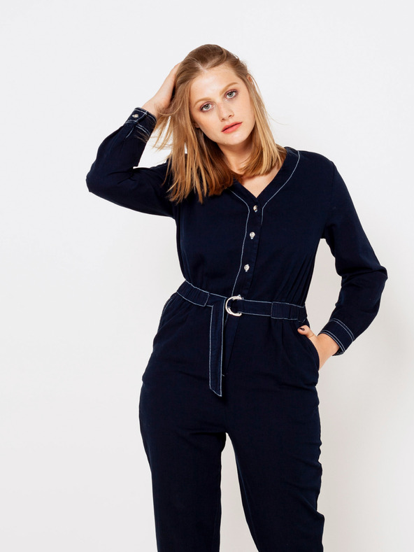 CAMAIEU Tmavomodrá dámska kombinéza CAMAIEU