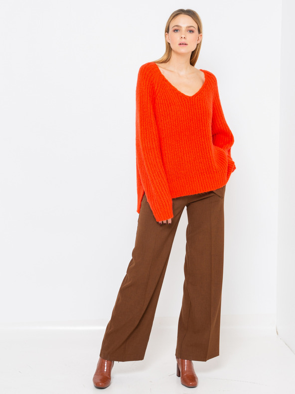 CAMAIEU Oranžový dámsky voľný sveter CAMAIEU